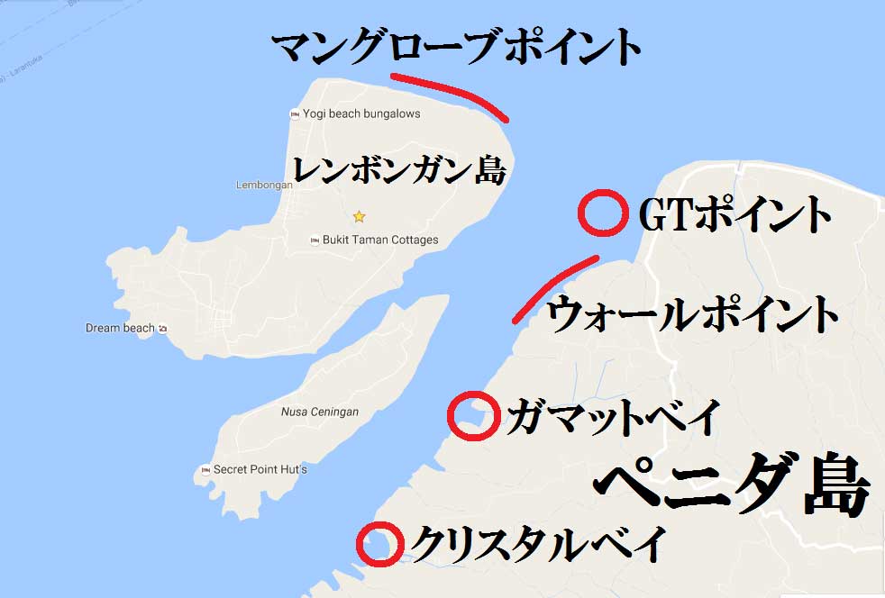 シュノーケリング・ポイントマップ