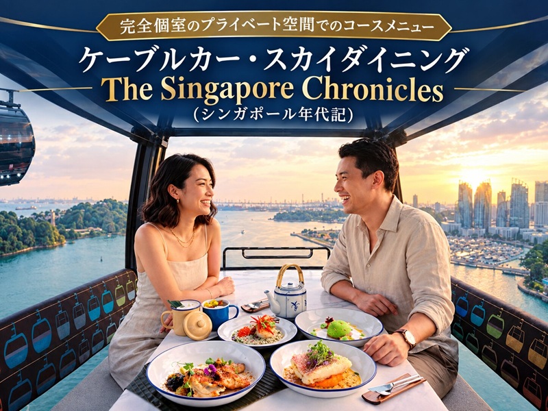 【完全個室のプライベート空間でのコースメニュー】ケーブルカー・スカイダイニングーThe Singapore Chronicles（シンガポール年代記）