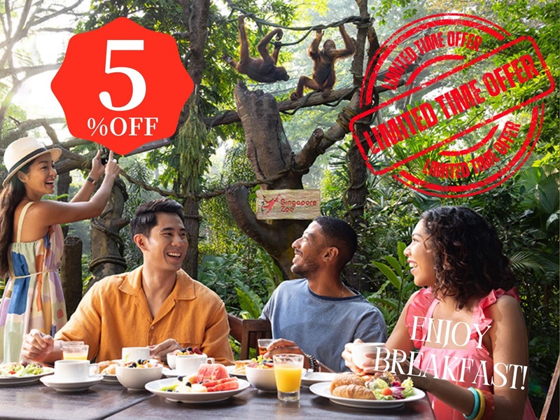 【12/16までの予約完了限定】タイムセール！＜ブレックファスト・イン・ザ・ワイルド＞シンガポール動物園での朝食付プラン（入場券＆往路片道送迎付）