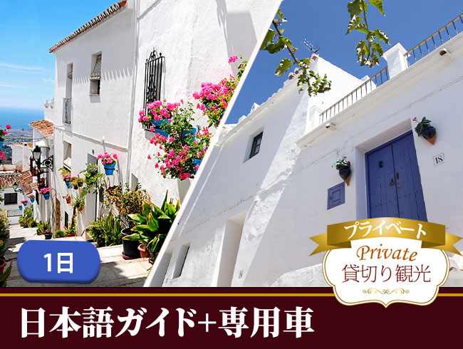  【プライベート】グラナダ発マラガ着、アンダルシアの白い村々ミハス・プエブロ＆フリヒリアーナ＆ネルハ  終日観光（日本語観光ガイド付）