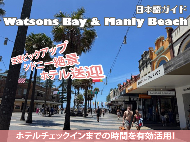 【空港お迎え＆シドニー市内観光】ワトソンズベイ＆マンリー | 人気絶景スポットを一気に巡る初日プラン