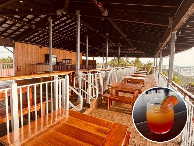 テラスでドリンクを楽しめる