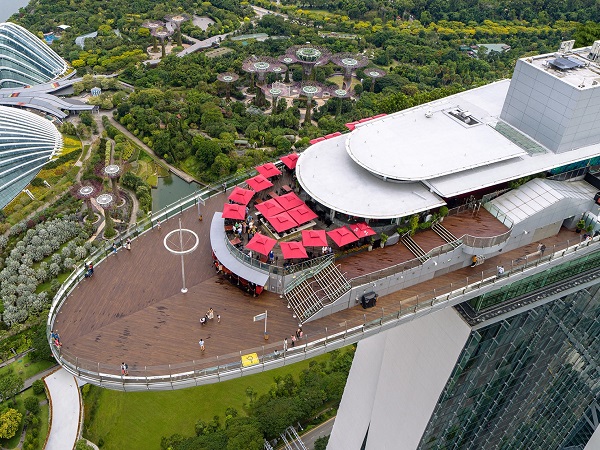 晴天のスカイパーク展望台からの眺望（シンガポール）
