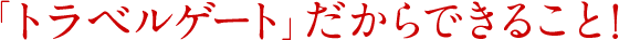 トラベルゲートだからできること