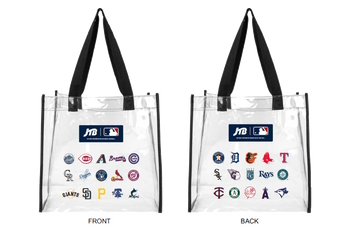 MLB™30球団のチームロゴマーク入りクリアバッグ