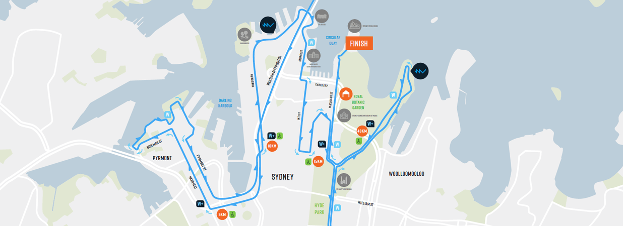 シドニーマラソン2025 コースマップ