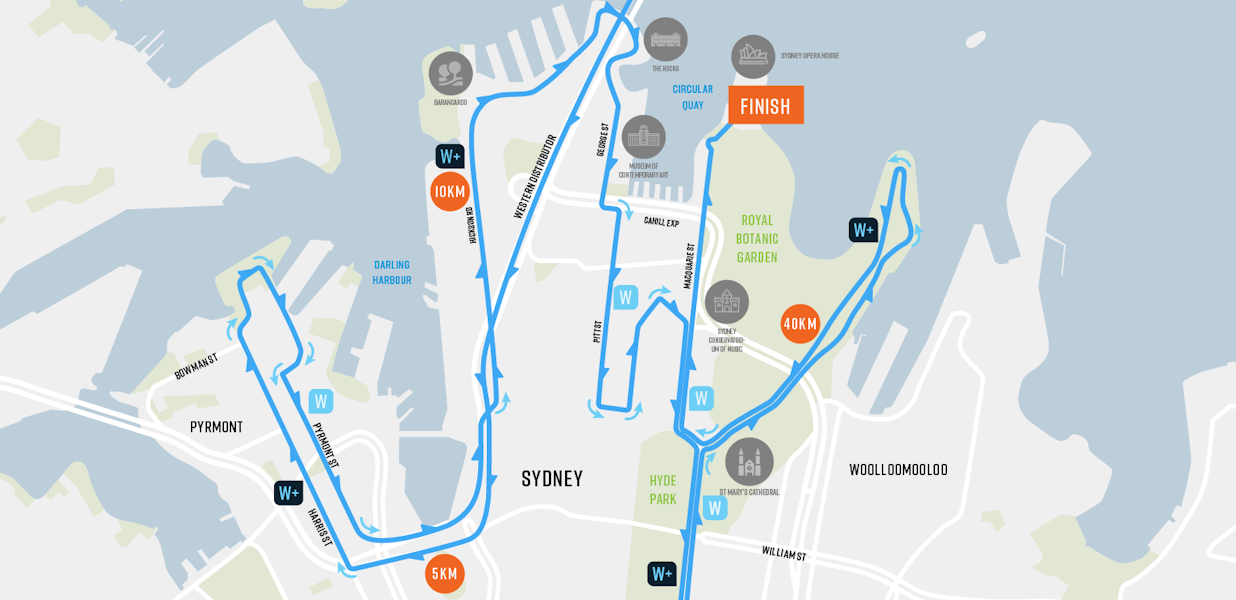 シドニーマラソン2026 コースマップ