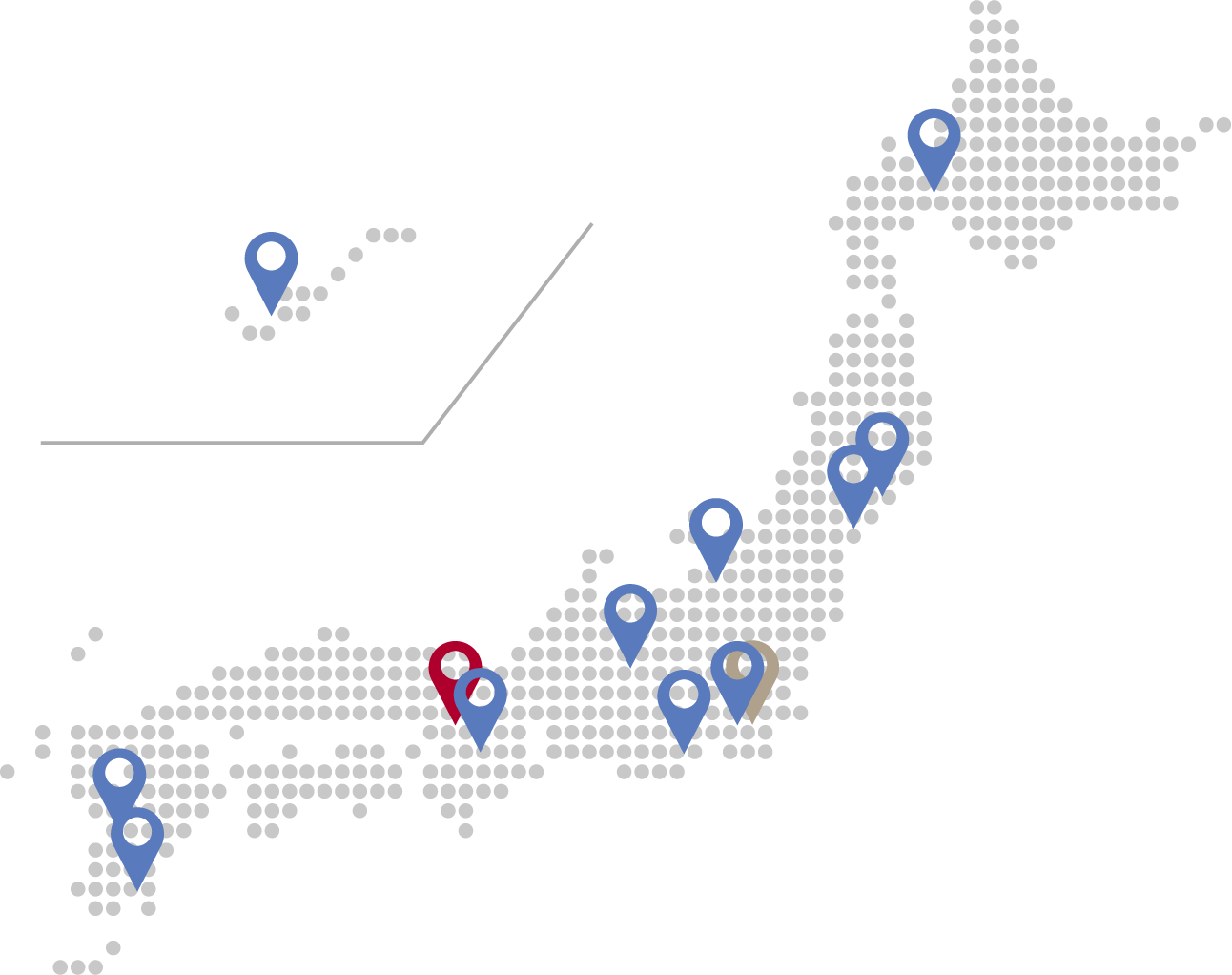 イメージ:マップ:全国13か所の拠点
