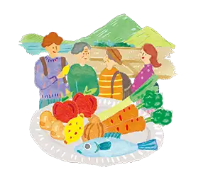 その土地の食の恵みを楽しむ イメージ