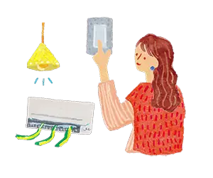 滞在先でも節電や節水を心掛ける イメージ