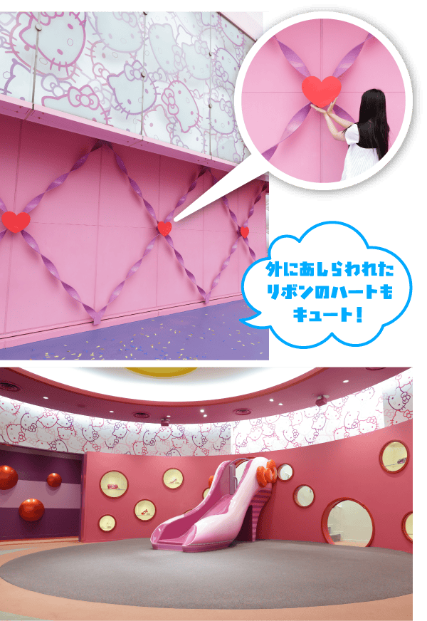 ハローキティのリボン・コレクションのフォトスポットと店内